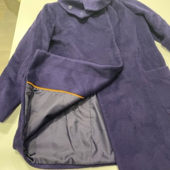 MORI | Vintage Korean Teddy Coat Deep Purple with Large Front Pockets ~ Size 10 - Picture 8 of 16